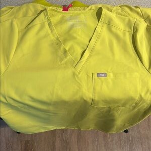 Bright Yellow V-Neck Scrub set